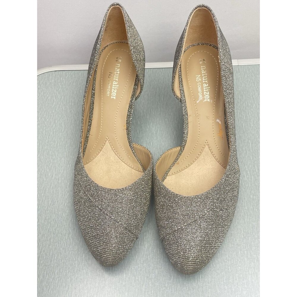 Naturalizer Deva Pewter Glitter Womens heels size 7.5 M Comfort - Picture 10 of 13